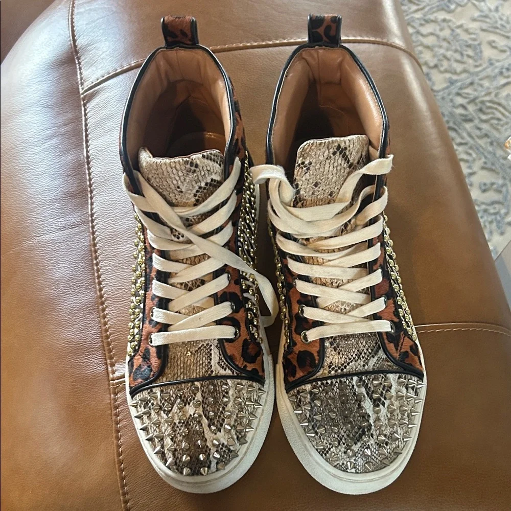 Steve Madden Rockstud Leopard Print Sneakers Men’s 9